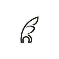 lettre h plume stylo symbole logo vecteur