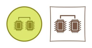 icône de vecteur de processeurs connectés