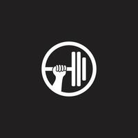 Gym main muscle poids ascenseur symbole vecteur
