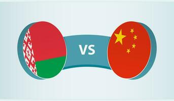 biélorussie contre Chine, équipe des sports compétition concept. vecteur