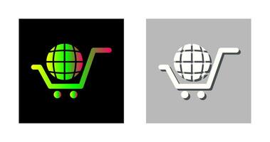 icône de vecteur de magasinage mondial