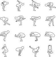 yoga pose vector illustration contour croquis dessinés à la main