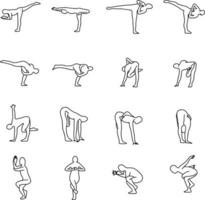 yoga pose vector illustration contour croquis dessinés à la main