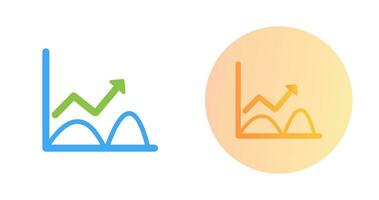 tendance dans l'icône de vecteur de graphique