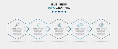 modèle de conception infographique avec des icônes et 5 options ou étapes vecteur