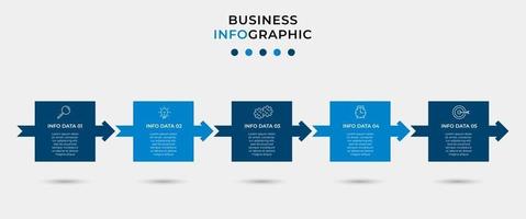 modèle de conception infographique avec des icônes et 5 options ou étapes vecteur