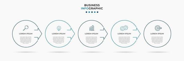 modèle de conception infographique avec des icônes et 5 options ou étapes vecteur