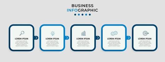 modèle de conception infographique avec des icônes et 5 options ou étapes vecteur