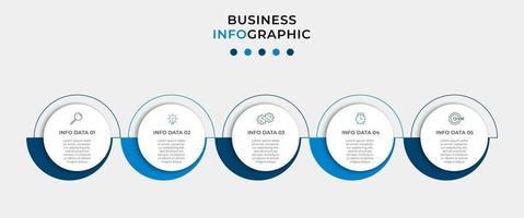 modèle de conception infographique avec des icônes et 5 options ou étapes vecteur