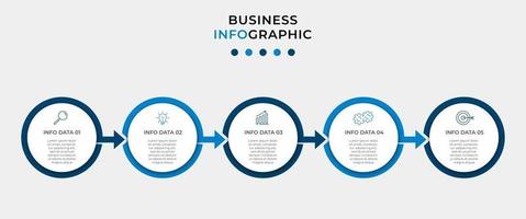 modèle de conception infographique avec des icônes et 5 options ou étapes vecteur