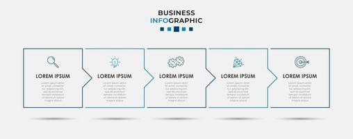 modèle de conception infographique avec des icônes et 5 options ou étapes vecteur