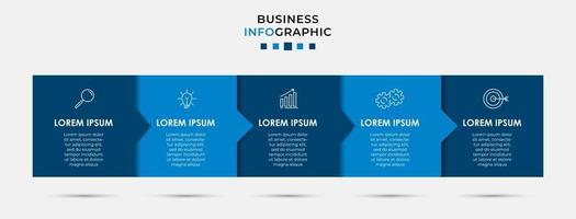 modèle de conception infographique avec des icônes et 5 options ou étapes vecteur