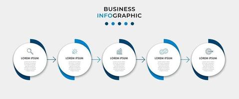 modèle de conception infographique avec des icônes et 5 options ou étapes vecteur