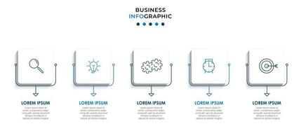 modèle de conception infographique avec des icônes et 5 options ou étapes vecteur