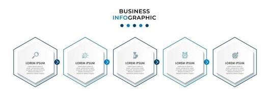 modèle de conception infographique avec des icônes et 5 options ou étapes vecteur