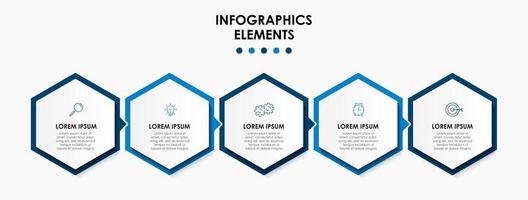 modèle de conception infographique avec des icônes et 5 options ou étapes vecteur