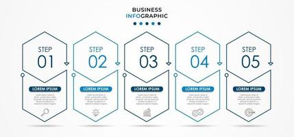 modèle de conception infographique avec des icônes et 5 options ou étapes vecteur