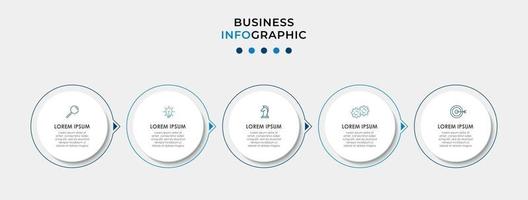 modèle de conception infographique avec des icônes et 5 options ou étapes vecteur