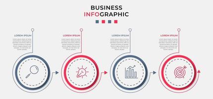 modèle de conception infographique avec icônes et 4 options ou étapes vecteur