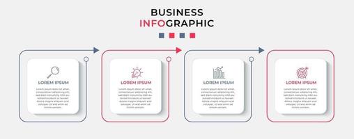 modèle de conception infographique avec icônes et 4 options ou étapes vecteur