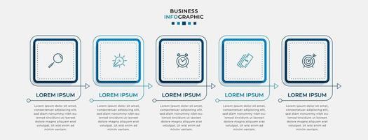 modèle de conception infographique avec des icônes et 5 options ou étapes vecteur