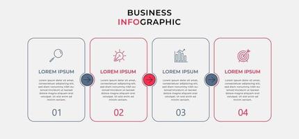 modèle de conception infographique avec icônes et 4 options ou étapes vecteur