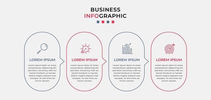 modèle de conception infographique avec icônes et 4 options ou étapes vecteur