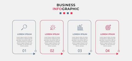 modèle de conception infographique avec icônes et 4 options ou étapes vecteur