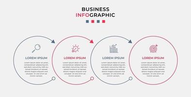 modèle de conception infographique avec icônes et 4 options ou étapes vecteur