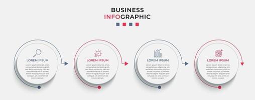 modèle de conception infographique avec icônes et 4 options ou étapes vecteur