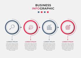 modèle de conception infographique avec icônes et 4 options ou étapes vecteur