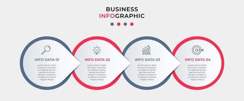 modèle de conception infographique avec icônes et 4 options ou étapes vecteur