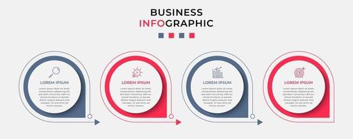 modèle de conception infographique avec icônes et 4 options ou étapes vecteur