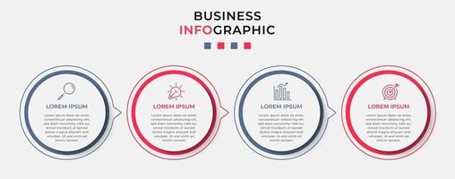 modèle de conception infographique avec icônes et 4 options ou étapes vecteur