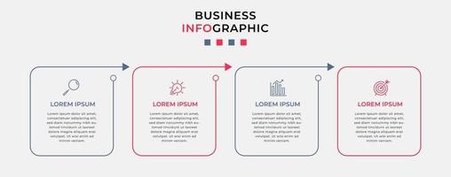 modèle de conception infographique avec icônes et 4 options ou étapes vecteur