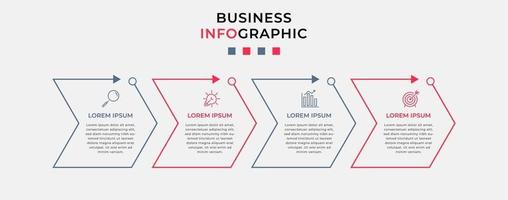 modèle de conception infographique avec icônes et 4 options ou étapes vecteur