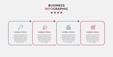 modèle de conception infographique avec icônes et 4 options ou étapes vecteur