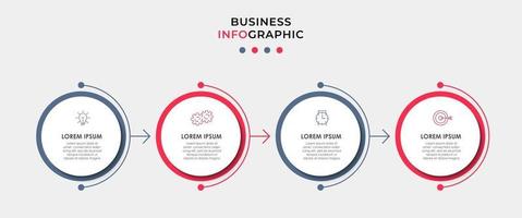 modèle de conception infographique avec icônes et 4 options ou étapes vecteur