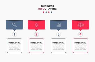 modèle de conception infographique avec icônes et 4 options ou étapes vecteur