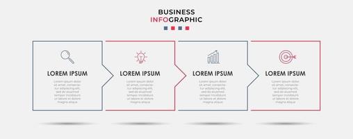 modèle de conception infographique avec icônes et 4 options ou étapes vecteur