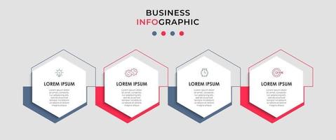 modèle de conception infographique avec icônes et 4 options ou étapes vecteur