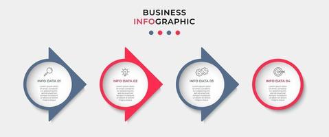 modèle de conception infographique avec icônes et 4 options ou étapes vecteur