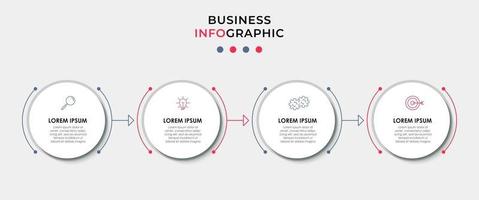 modèle de conception infographique avec icônes et 4 options ou étapes vecteur