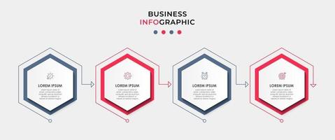 modèle de conception infographique avec icônes et 4 options ou étapes vecteur