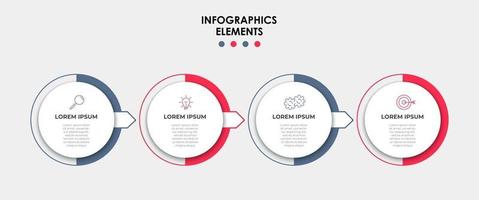 modèle de conception infographique avec icônes et 4 options ou étapes vecteur
