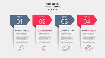 modèle de conception infographique avec icônes et 4 options ou étapes vecteur