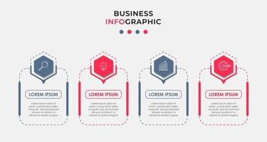 modèle de conception infographique avec icônes et 4 options ou étapes vecteur