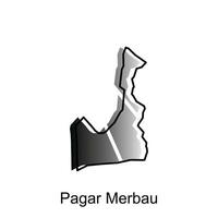 haute détaillé vecteur carte de pagar merbau ville moderne contour, logo vecteur conception. abstrait, dessins concept, logo, logotype élément pour modèle.