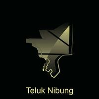 teluk nibung ville carte de Nord sumatra Province nationale les frontières, important villes, monde carte pays vecteur illustration conception modèle