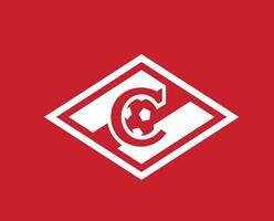 spartak moskov club symbole logo blanc Russie ligue Football abstrait conception vecteur illustration avec rouge Contexte